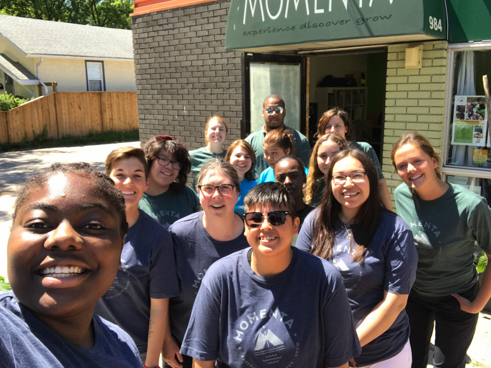 Momenta campers and staff outside