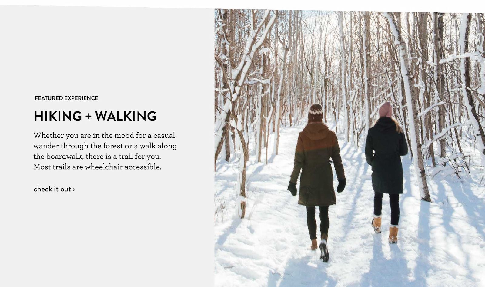 A screenshot of the FortWhyte Alive website. Page reads